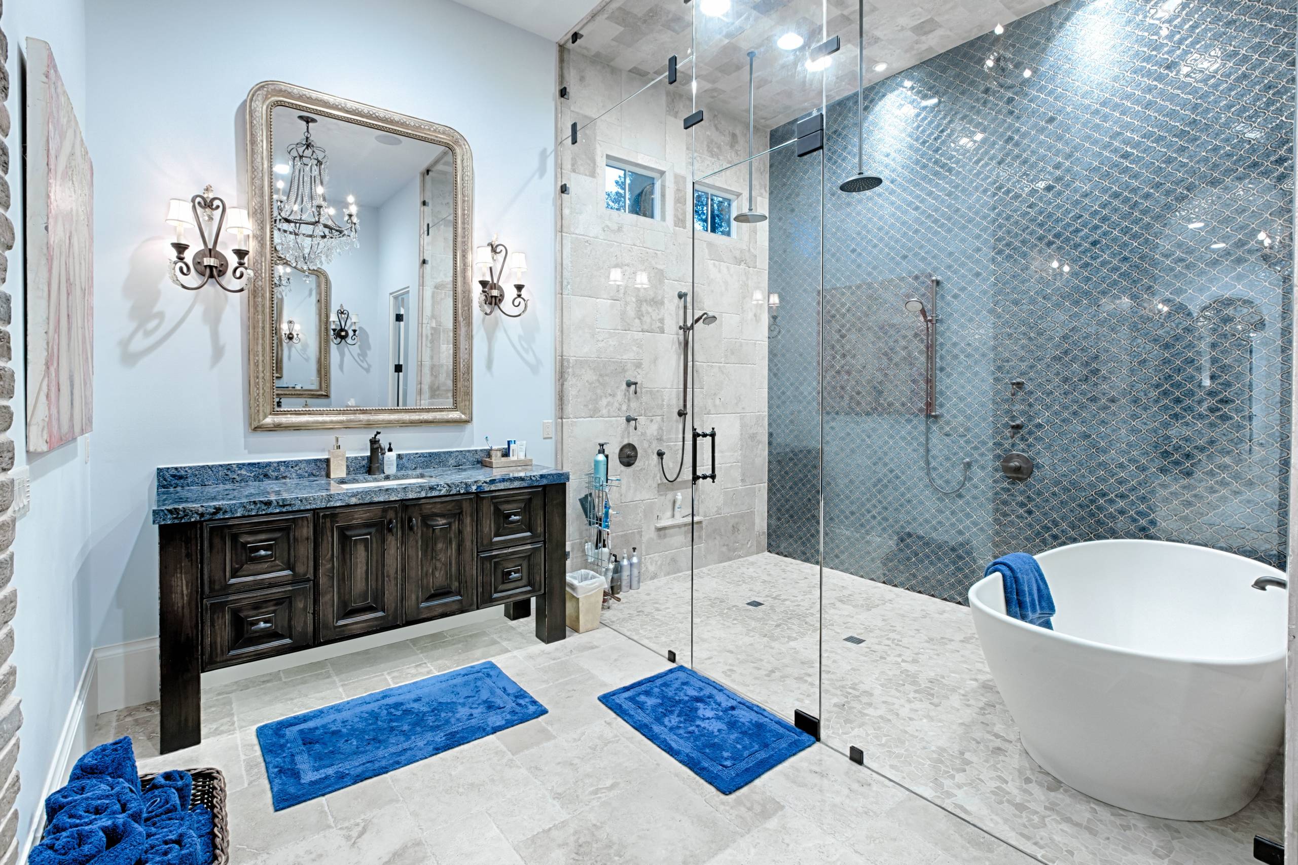 hamptons style Chic Blue Bathroom Refresh