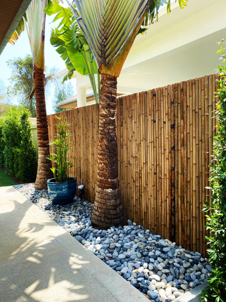 small tropical garden ideas with Bamboo Blinds