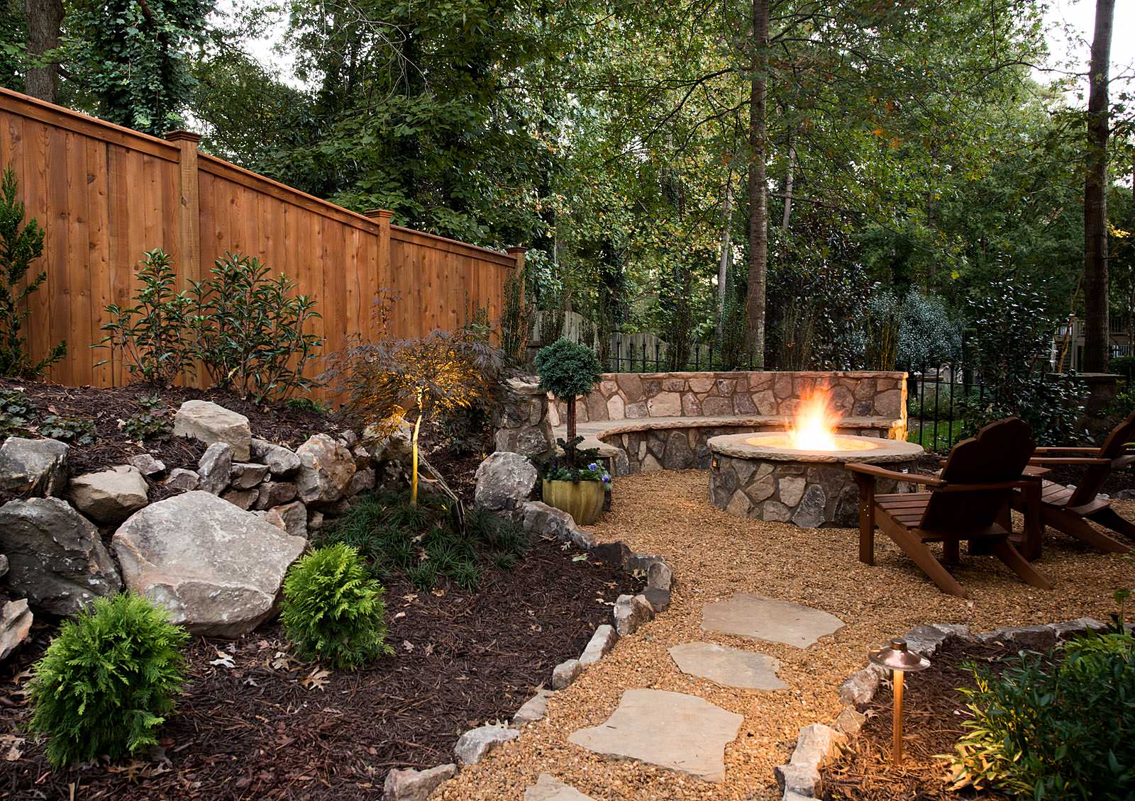 small tropical garden ideas with Fire Feature