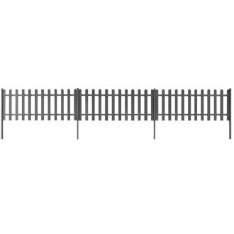 Picket Fence with Posts 3 pcs WPC 600×60 cm