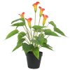 Artificial Flowering Peace Lily / Calla Lily Plant 50cm – White and Orange