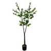 Flowering Natural Artificial Camellia Tree – 180 cm, White
