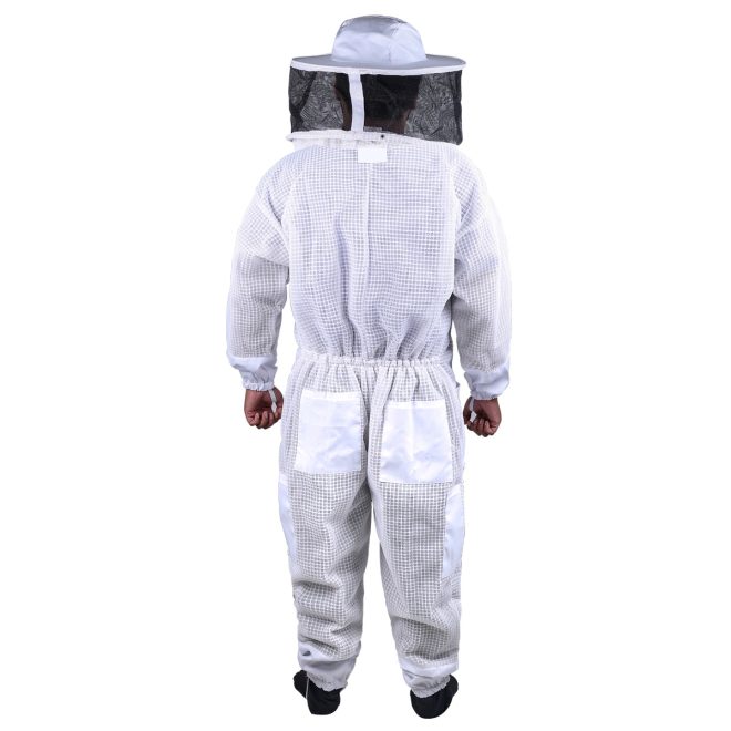 Beekeeping Bee Full Suit 3 Layer Mesh Ultra Cool Ventilated Beekeeping Protective Gear – M, Round Head