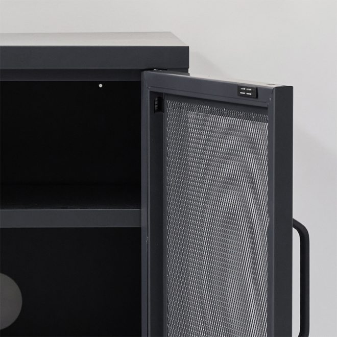 ArtissIn Mini Mesh Door Storage Cabinet Organizer Bedside Table – Black