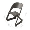 ArtissIn Set of 4 Dining Chairs Office Cafe Lounge Seat Stackable Plastic Leisure Chairs – Grey