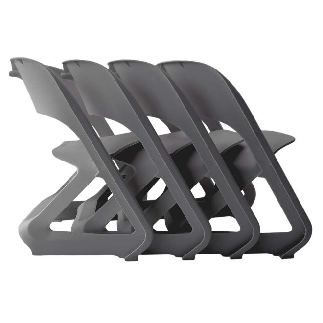 ArtissIn Set of 4 Dining Chairs Office Cafe Lounge Seat Stackable Plastic Leisure Chairs – Grey