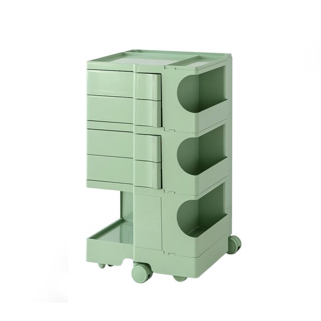 ArtissIn Bedside Table Side Tables Nightstand Organizer Replica Boby Trolley 5Tier – Green
