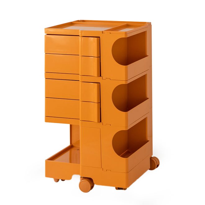 ArtissIn Bedside Table Side Tables Nightstand Organizer Replica Boby Trolley 5Tier – Orange