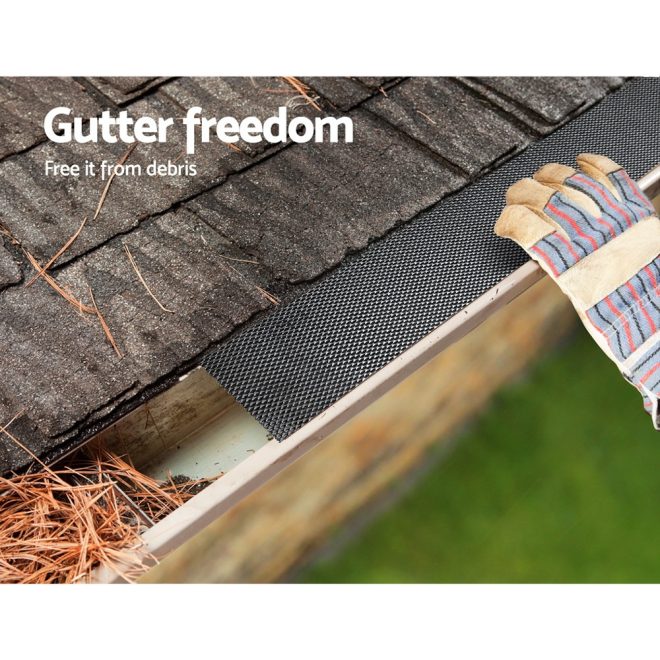 Gutter Guard Guards Aluminium Leaf Mesh Roof Tiles 100x20cm Brush DIY Deluxe Garden 30M