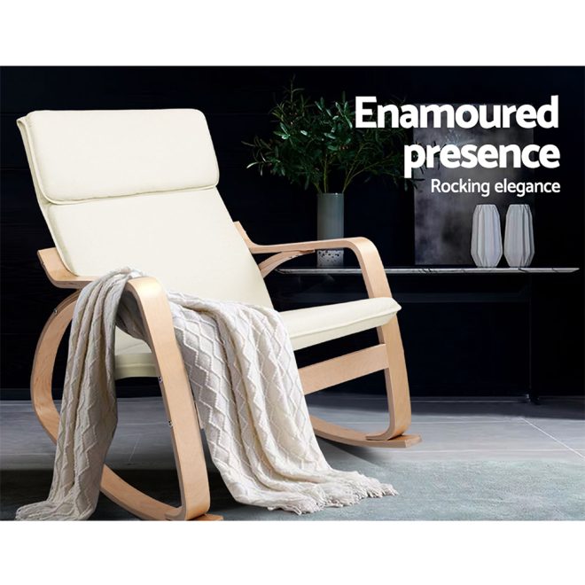 Artiss Fabric Rocking Armchair – Without Footstool