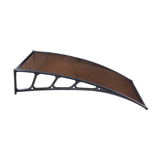 Instahut Window Door Awning Door Canopy Outdoor Patio Sun Shield DIY – 1.5×3 m, Brown and Black