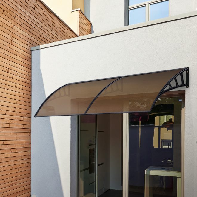 Instahut Window Door Awning Door Canopy Outdoor Patio Sun Shield DIY – 1.5×3 m, Brown and Black