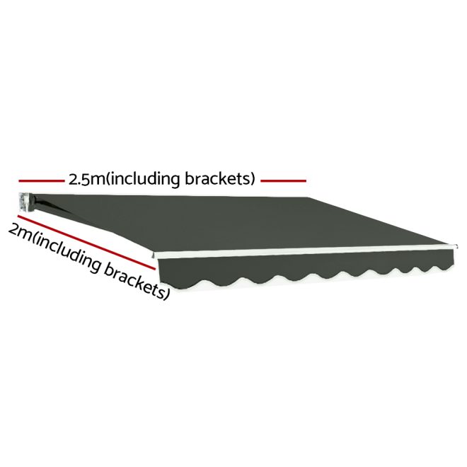 Instahut Folding Arm Awning Motorised Retractable Outdoor Sunshade – 2.5×2 m