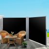 Instahut Side Awning Outdoor Blinds Sun Shade Retractable Screen BK – 2×6 m