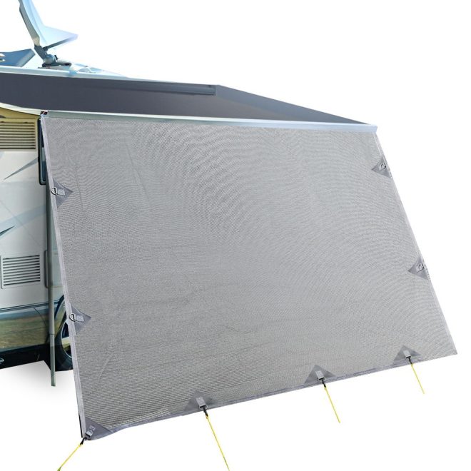 3.4M Caravan Privacy Screens Roll Out Awning End Wall Side Sun Shade – 3.4×1.95 m