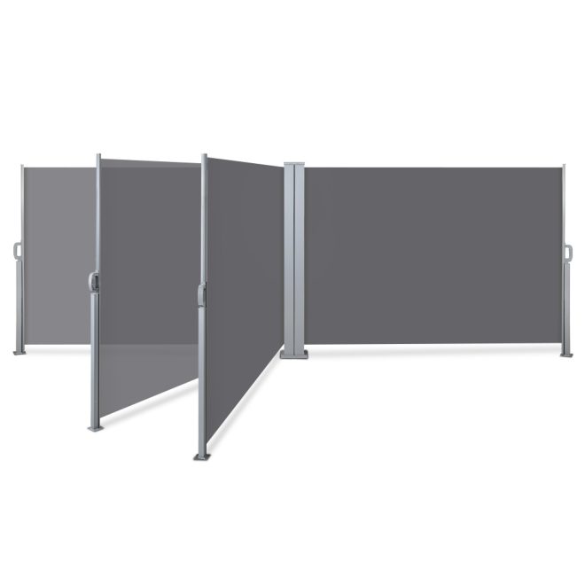 Instahut Retractable Side Awning Garden Patio Shade Screen Panel Grey – 1.8×6 m