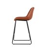 Artiss Set of 2 Bar Stools Kitchen Metal Bar Stool Dining Chairs PU Leather – Brown