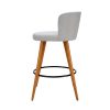 Artiss Wooden Fabric Bar Stools Circular Footrest – Light Grey – 4