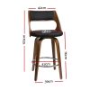 Artiss Wooden Bar Stools PU Leather – Black and Wood – 2