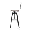 Artiss Rustic Industrial Style Metal Bar Stool – Black and Wood – 1