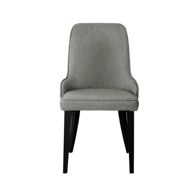 Set of 2 Fabric Dining Chairs – Grey