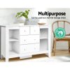 Baby Change Table Tall boy Drawers Dresser Chest Storage Cabinet White