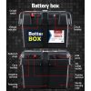 Giantz Deep Cycle Battery & Battery Box 12V AGM Marine Sealed Power Solar Caravan 4WD Camping – 75Ah