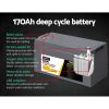 Giantz Deep Cycle Battery 12V AGM Marine Sealed Power Portable Box Solar Caravan Camping – 170Ah