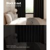 2X Blockout Curtains Blackout Window Curtain Eyelet – 140×230 cm, Black