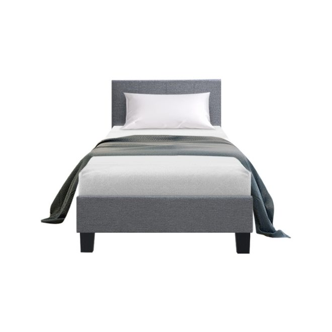 Artiss Neo Bed Frame Fabric – KING SINGLE, Grey