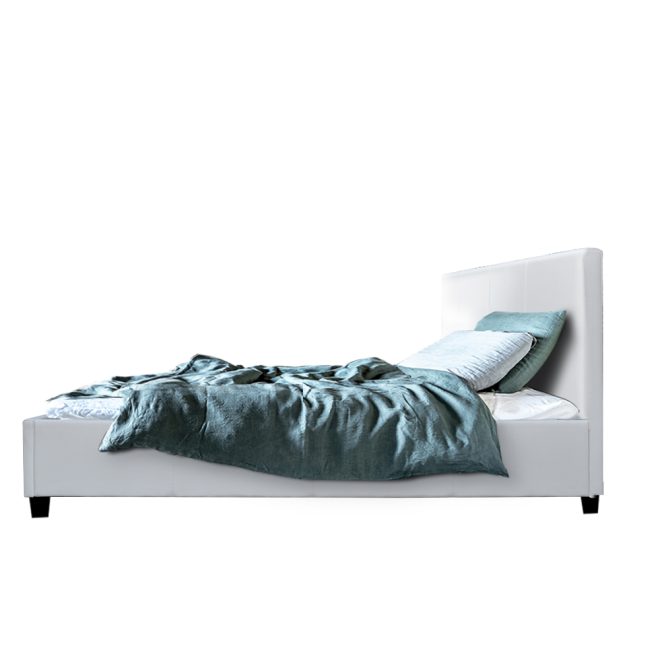 Artiss Neo Bed Frame Fabric – KING SINGLE, White