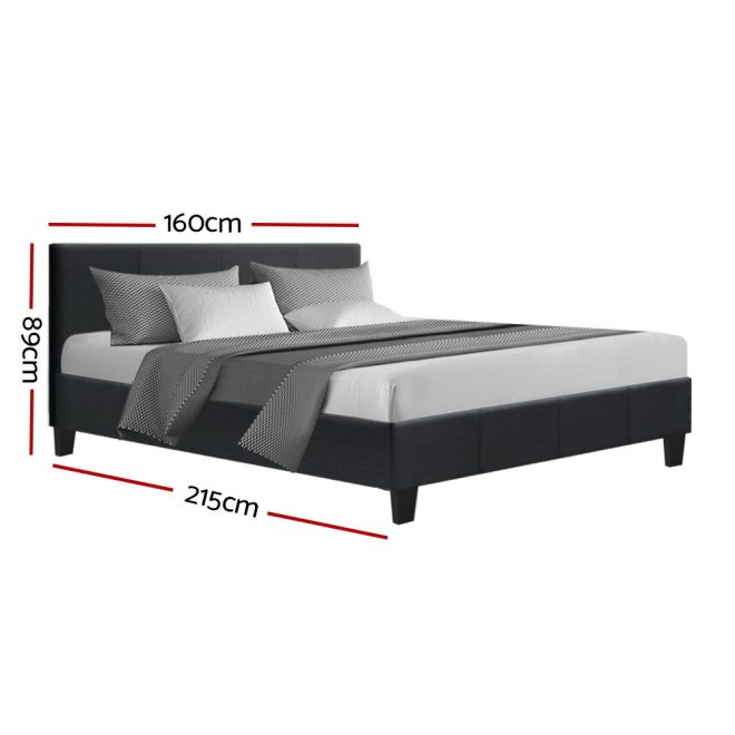 Artiss Neo Bed Frame Fabric – QUEEN, Charcoal