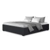 Artiss TOKI Storage Gas Lift Bed Frame without Headboard Fabric – QUEEN, Charcoal