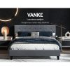 Artiss Vanke Bed Frame Fabric- Grey – QUEEN