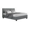 Bed Frame Gas Lift Base With Storage Fabric Vila Collection – DOUBLE, Grey
