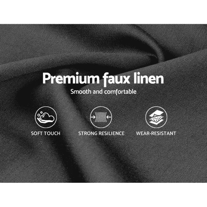 Bed Head Headboard Bedhead Fabric Frame Base CAPPI – QUEEN, Charcoal