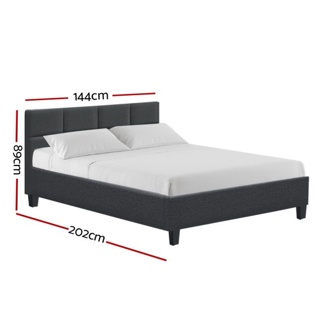 Artiss Tino Bed Frame Fabric – DOUBLE, Charcoal