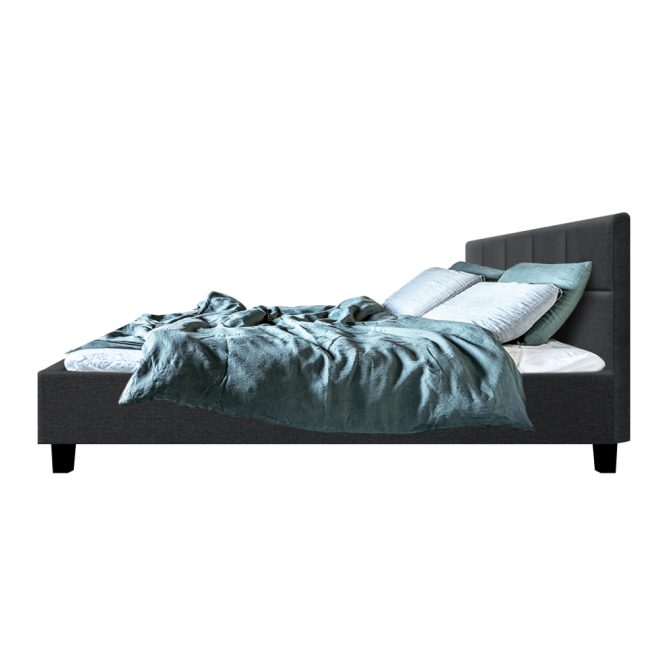 Artiss Tino Bed Frame Fabric – QUEEN, Charcoal
