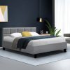 Artiss Tino Bed Frame Fabric – QUEEN, Grey