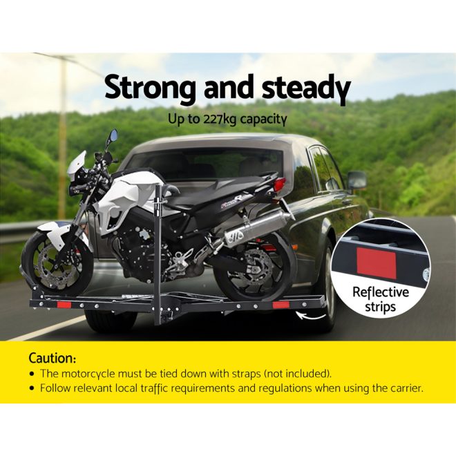 Motorcycle Motorbike Carrier Rack 2″ Towbar Arm Rack Dirt Bike Ramp Steel