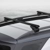 Universal Car Roof Rack Cross Bars Aluminium Adjustable  Car 90kgs load Carrier – 125x5x10.8 cm, Black