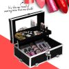 Embellir Portable Cosmetic Beauty Makeup Carry Case with Mirror – Crocodile Black