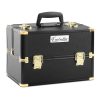 Embellir Portable Cosmetic Beauty Makeup Case – Black and Gold