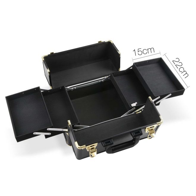 Embellir 7 in 1 Portable Cosmetic Beauty Makeup Trolley – Black and Gold