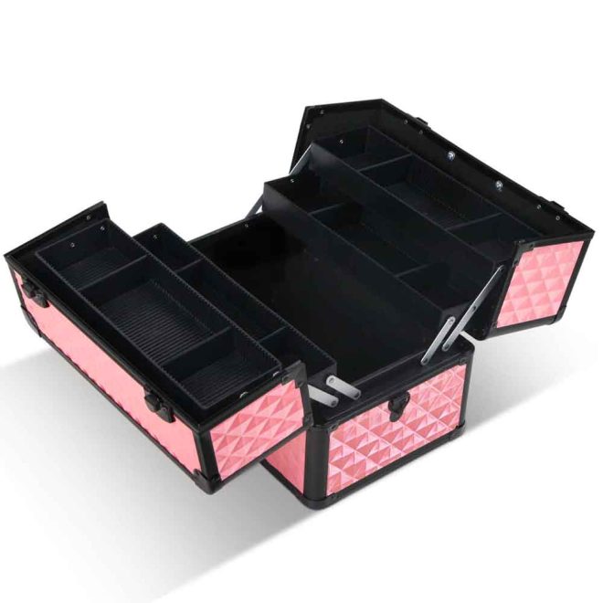 Embellir Portable Cosmetic Beauty Makeup Case – Diamond Pink