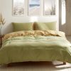 Cosy Club Washed Cotton Quilt Set – DOUBLE, Yellow Lime
