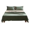 Cosy Club Washed Cotton Sheet Set – Doube, Green and Beige