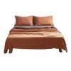Cosy Club Washed Cotton Sheet Set – SINGLE, Orange and Brown