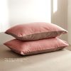 Cosy Club Washed Cotton Sheet Set – SINGLE, Pink and Brown