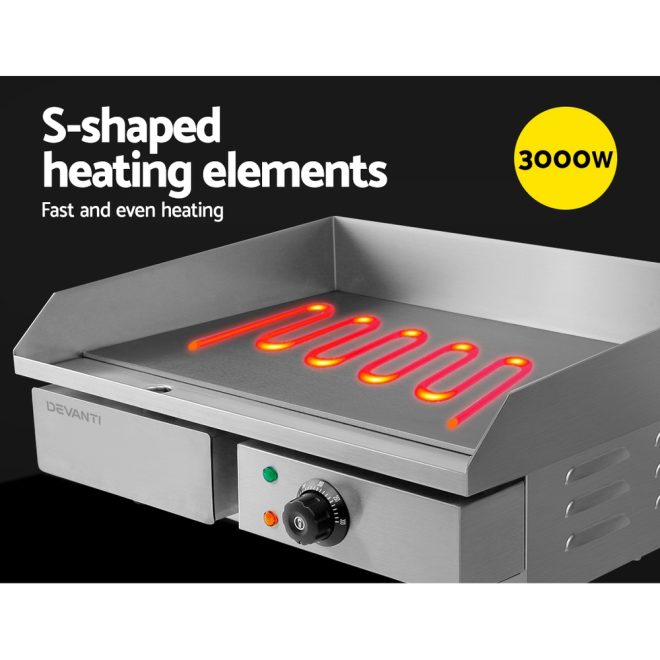 Commercial Electric Griddle BBQ Grill Hot Plate Stainless Steel 4400W – Single Fryer
